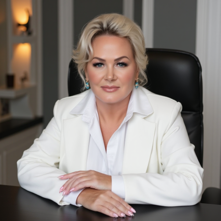 a_woman_in_a_white_business_suit_sits_at_a_black_desk_exuding_professionalism_and_confidence_lora_hi_06ba61bd-3ed5-49b5-a495-69ec5b7070f1